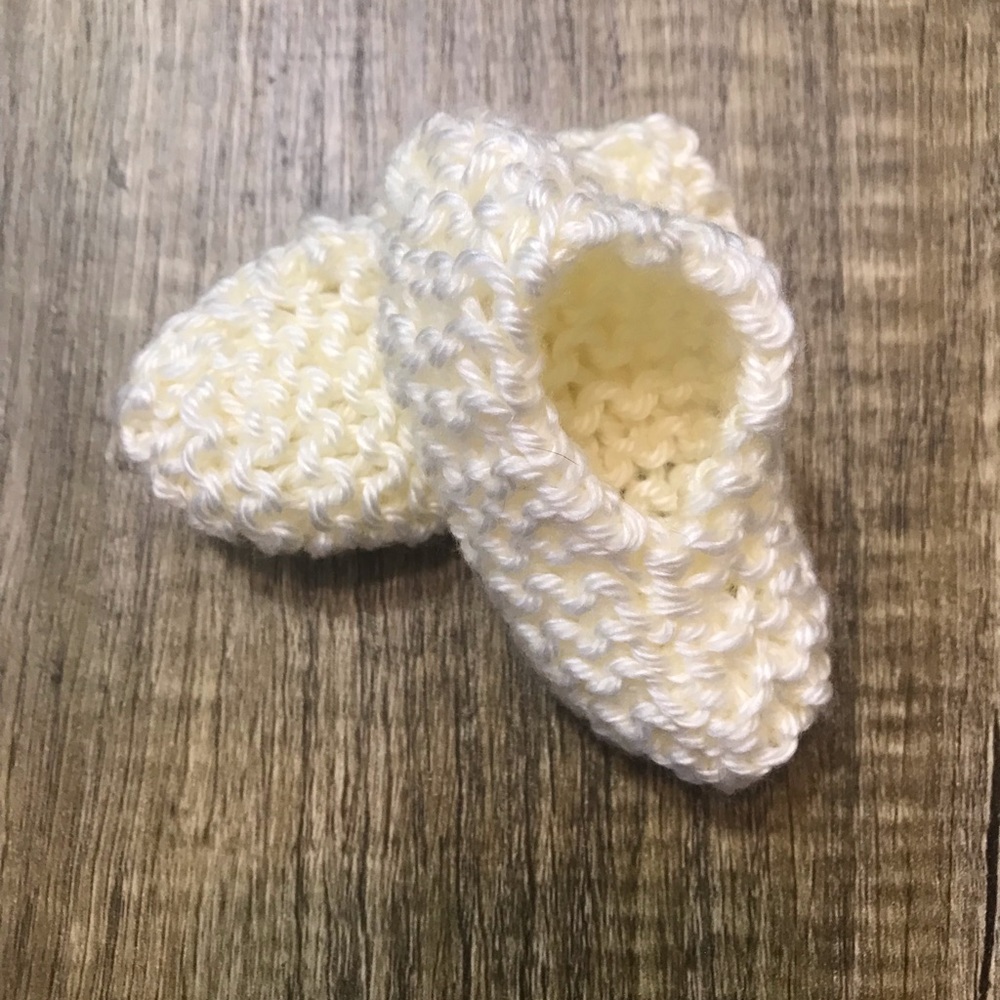 Knit baby booties